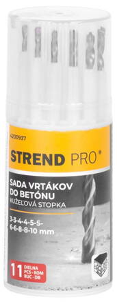 Sada vrtákov Strend Pro,  do betónu, kužeľová stopka, 13,3x5,4x5,4 cm, bal. 11 ks