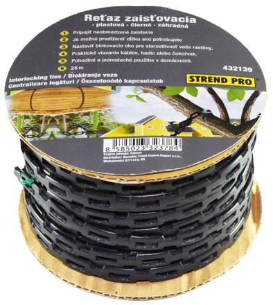 Retaz HI-245/25, zaisťovacia, 1.25x0.5x0.24 cm, L-25 m, plast, čierna, záhradná