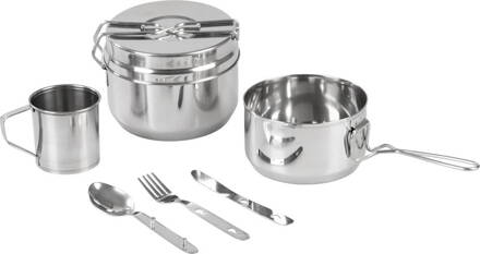 Set Strend Pro Grill, kempingová jedálenská súprava, nerez 13/15 cm