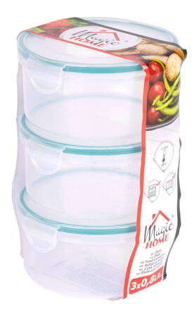 Doza MagicHome Lunchbox R808 3x0,80 lit, sada 3 ks, okrúhle, Clip