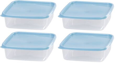 Dóza MagicHome Lunchbox set YH128, sada 4 ks, 1000 ml, 177x177x58 mm, štvorcová, Clip