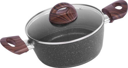 Hrniec MagicHome Black Marble Line, 20 cm, 2200 ml, s pokrievkou
