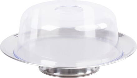 Box MagicHome, podnos na tortu, nerez, priehľadné veko, 31 cm