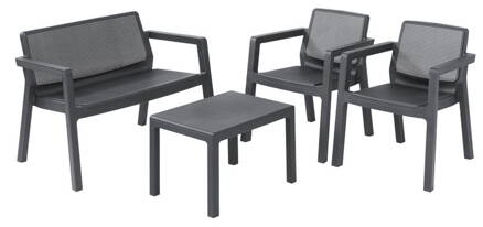 Set terasový Allibert EMILY, graphite, stôl, 2x kreslo, 1x dvojkreslo