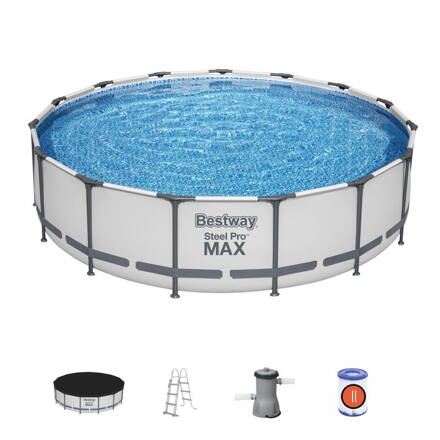 Bazen Bestway® Steel Pro MAX, 457x107 cm, filter, rebrík, podložka, plachta