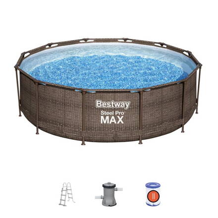 Bazen Bestway® Steel Pro MAX Deluxe Series™, 366x100 cm, filter, rebrík