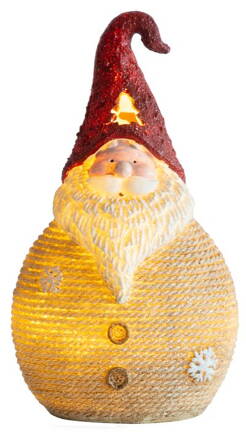 Postavicka Santa okrúhly stredný, LED, polyresin, 28,5 cm