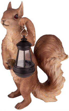 Dekoracia Gecco 8365, Veverka s lampášikom, polyresin, 41 cm