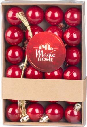Gule MagicHome Vianoce, 24 ks, sada, červené, na vianočný stromček, 3 cm