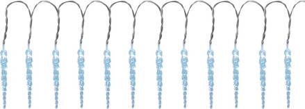 Reťaz MagicHome Vianoce Icicle, 12 LED studená biela, 12 cencúľov, 3xAA, IP44, exteriér, L-2,20 m