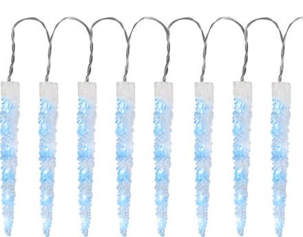 Reťaz MagicHome Vianoce Icicle, 65 LED ľadovo modrá, 8 funkcií, 230 V, 50 Hz, IP44, exteriér, L-2,70