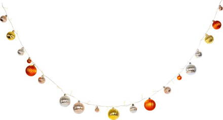 Reťaz MagicHome Vianoce Ball, 20 LED teplá biela, s guľami, 2xAA, jednoduché svietenie, osvetlenie, L-1,9 m