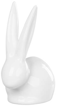 Dekorácia MagicHome, Zajačik s dlhými ušami, biely, porcelán, veľkonočný, 10,1x6,5x13,1 cm