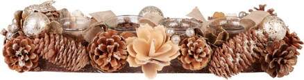 Ikebana MagicHome Vianoce, prírodná, adventná, krémová, 44x15x9 cm