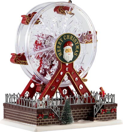 Dekorácia MagicHome Vianoce, ruské koleso, otočné, LED, plastové, 16x23x27 cm