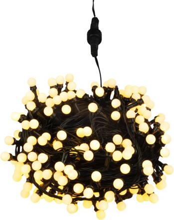 Reťaz MagicHome Vianoce, časovač, 200xLED, teplá biela, 8 funkcií, 16 m, IP44