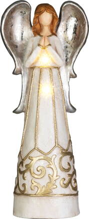 Dekorácia MagicHome Vianoce, Anjel, 2xLED teplá biela, 3xAA, 27,5x19x67cm