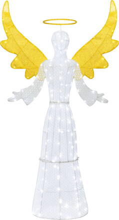 Dekorácia MagicHome Vianoce, Anjel, 156xLED studená biela, IP44, 100x25x172 cm