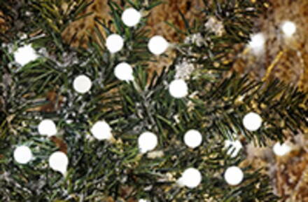 Reťaz MagicHome Vianoce Cherry Balls, 100 LED studená biela, IP44, 8 funkcií, L-9,90 m