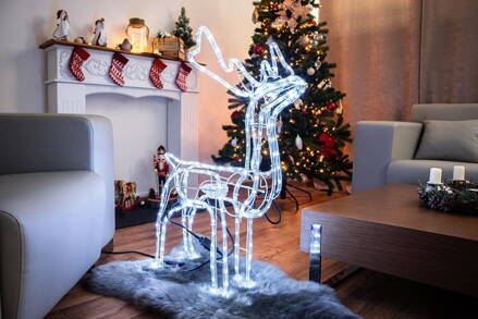 Dekorácia MagicHome Vianoce, Sob, 216 LED studená biela, s otočnou hlavou, 230V, 50 Hz, exteriér, 64