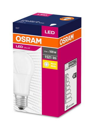 Ziarovka OSRAM® LED Value CLASSIC A FR 100 non-dim, 13W/827 E27 2700 K