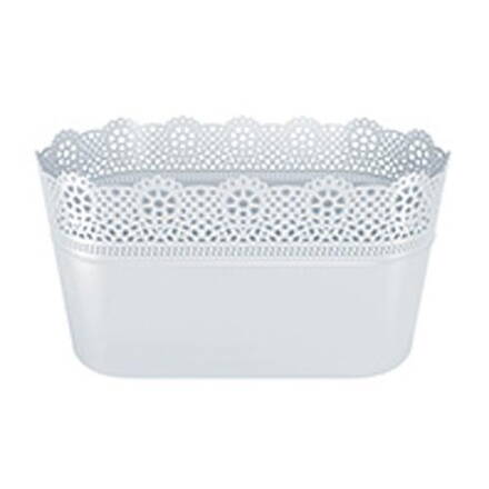 Kvetinac LACE 285 mm, biely