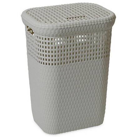 Kôš DEAhome Rattan Linen 60 lit, sivý, na bielizeň, prádlo