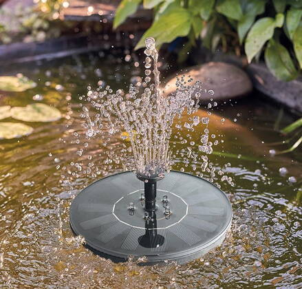Fontána Strend Pro Garden, solárna, plávajúca, striekajúca, meniaca farby, 17 cm