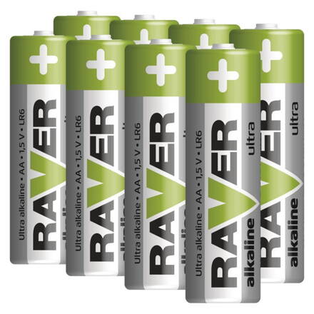 Bateria RAVER Ultra Alkaline, LR6, bal. 8 ks AA