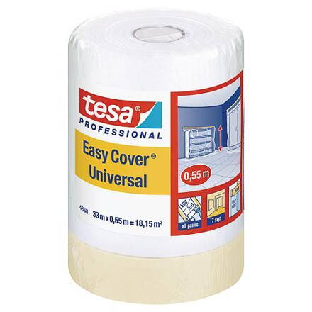 Folia tesa® Pro Easy Cover® Universal, s páskou, 550 mm, L-33 m, transparentná
