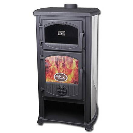 Kachle Thalia Cucina, sivá, 12 kW, 120 cm, liatina/šamot