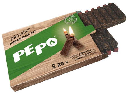 Podpalovac PE-PO®, drevný, 20 podpalov, FSC 100%