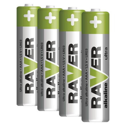 Bateria RAVER Ultra Alkaline, LR03, blister 4 ks AA