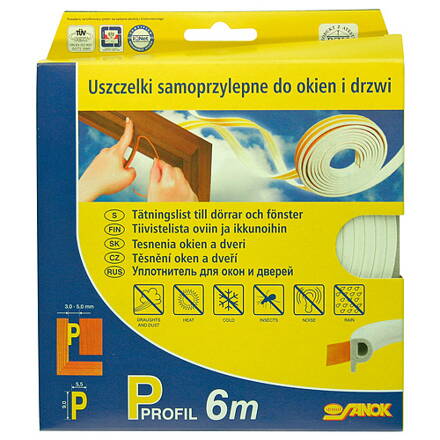 Tesnenie Stomil SD-40CX/6-0 • E, 9x4 mm, 6 m, biele