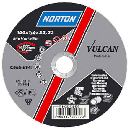Kotuc NORTON Vulcan A 125x1,0x22 A46S-BF41, Steel-Inox
