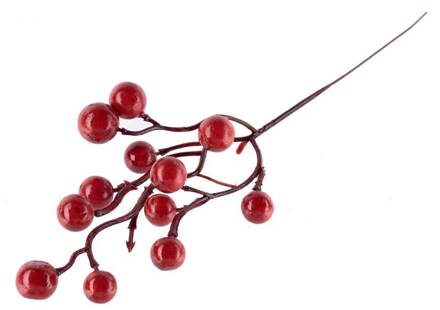 Vetvicka Berries, červená, 27cm, 6 ks
