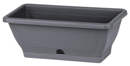 Kvetinac Strend Pro ECONOMY, truhlik, 40cm, 6 lit, podlozka, antracit