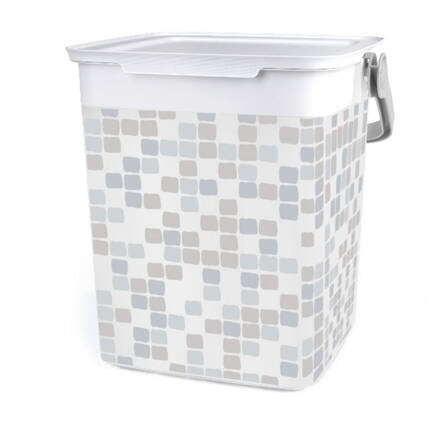 Kôš KIS Chic Mosaic sivý, 23x25,5x25 cm, na bielizeň, prádlo