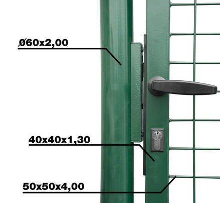 Brana METALTEC ECO 1000x1200 mm, záhradná, zelená, ZN+PVC