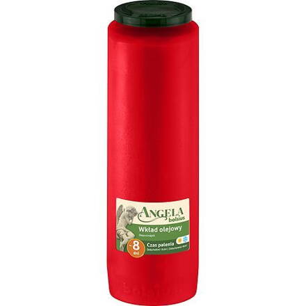 Napln bolsius Angela NR08 červená, 343x066 mm, 185 h, 550 g, olej