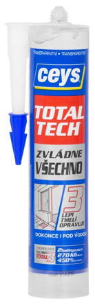 Lepidlo TOTAL TECH EXPRESS, 2v1 tmel, transparentný, 290 ml