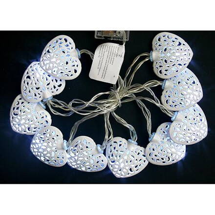 Retaz MagicHome Metal Heart, biela, 2xAA