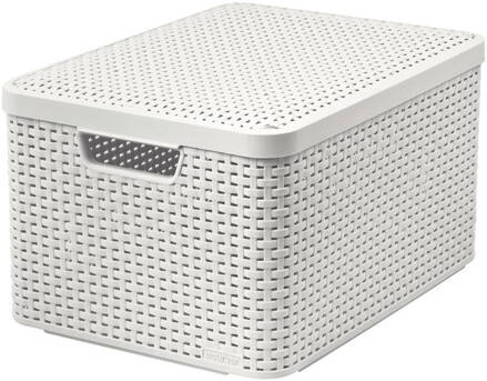 Košík Curver® STYLE2 LID L, krémový, 45x25x33 cm, s vekom