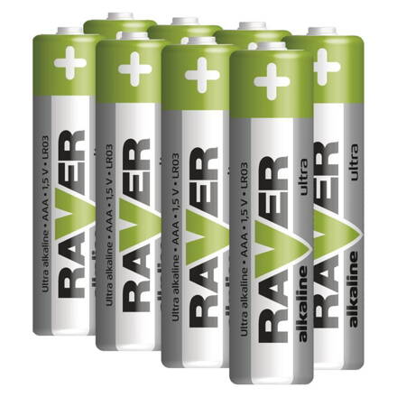 Bateria RAVER Ultra Alkaline, LR03, bal. 8 ks AA