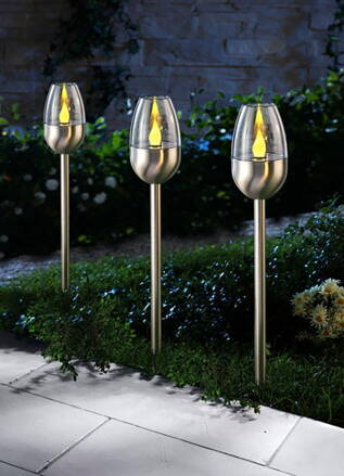 Lampa Strend Pro Solar Candle, 1 LED, nerez, 6x28 cm, sellbox 24ks