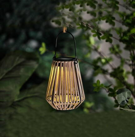 Lampa Strend Pro Garden, solárna, závesná, ratan, 12x12x24 cm