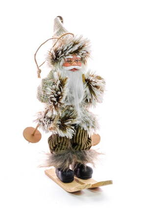 Dekoracia XmMX199, Santa na lyžiach, závesný, 18 cm