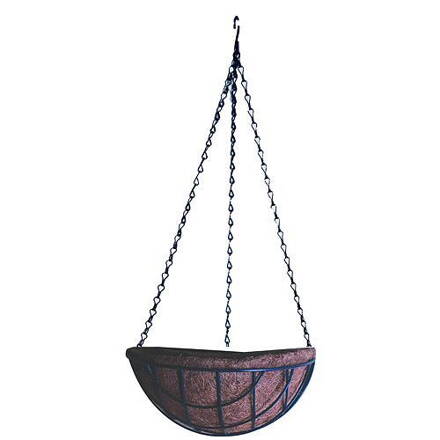 Kvetináč LC-Coco20-1 • oceľ/kokos, závesný, 20x9 cm