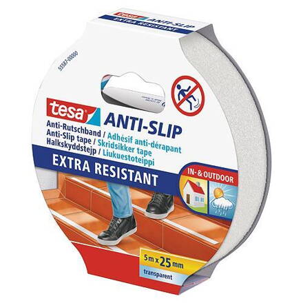 Paska tesa® Anti-slip, protišmyková, transparentná, 25 mm, L-5 m