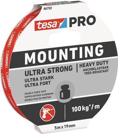 Páska tesa® Mounting PRO Ultra Strong, montážna, obojstranná, 19 mm, L-5 m